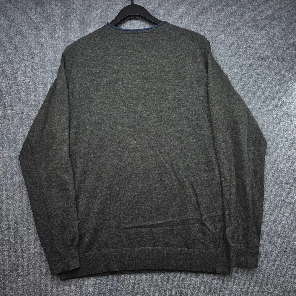 Rodd & Gunn Mens V-Neck Sweater Olive Green 100% Extrafine Merino‎ Wool Large L